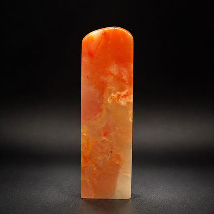 【逸品印材】巴林石 鶏血凍石 サイズ：23x22x76mm 篆刻 印材 巴林石 印石 てんこく 材料 天然 石 楽しい 手彫り