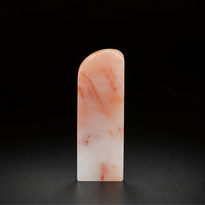 【逸品印材】巴林石 白玉紅芙蓉凍石 サイズ：25x25x70mm 篆刻 印材 巴林石 印石 てんこく 材料 天然 石 楽しい 手彫り