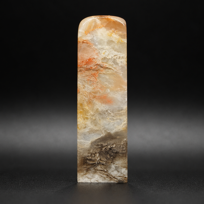 【逸品印材】巴林石 白鶏血石 サイズ：25x25x85mm 篆刻 印材 巴林石 印石 てんこく 材料 天然 石 楽しい 手彫り
