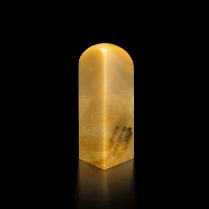 【逸品印材】巴林石 黄花凍石   サイズ：20x20x61mm 篆刻 印材 巴林石 印石 てんこく 材料 天然 石 楽しい 手彫り