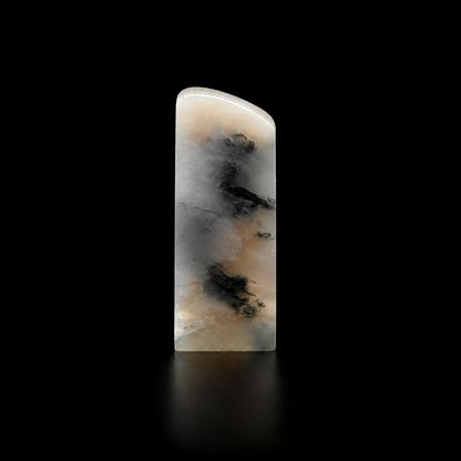 【逸品印材】巴林石 蝦青墨凝凍石   サイズ：20x20x54mm 篆刻 印材 巴林石 印石 てんこく 材料 天然 石 楽しい 手彫り