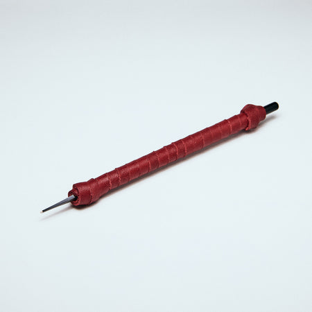 篆刻刀 印刀 角型 革巻き 両刃 1mm タングステン鋼製 職人手作り