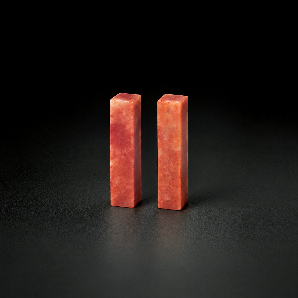朱砂紅凍石 1x1x5cm二点セット｜篆刻印材・印章石（しゅしゃこうとう
