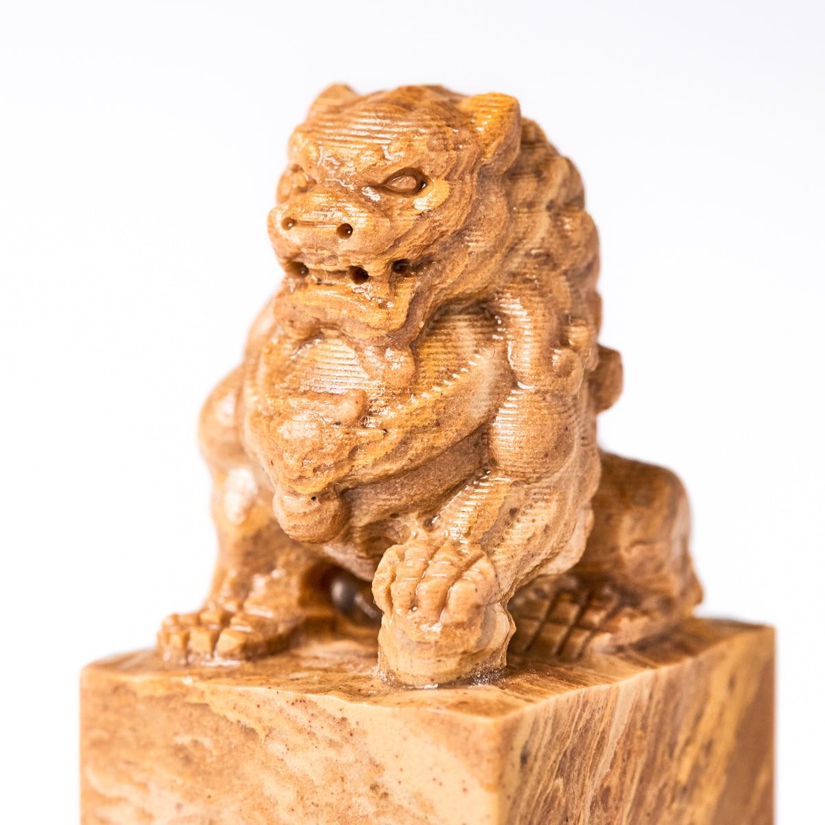 【寿山石 神木 狮子】2x2x4.8cm 産地厳選 中国四大名石 すべての篆刻愛好家に最適 書道・絵画アート用彫刻石 クラフト材料 彫刻しやすい DIY絵画アート