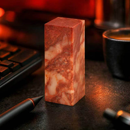 【朱砂紅凍石】2x2x5cm 産地厳選 書 書法 篆刻 印材 インド原産の近年採れだした彫りやすい石材です。石質は「寿山石」にも似た彫り味と外観をしています。
