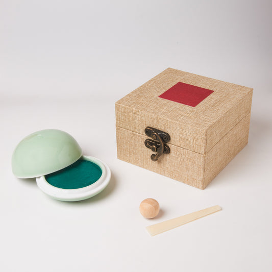 Special Sale: Painter's Kung Fu Ink, 30g, Boxed [Green Ink Pad], Stamping, Calligraphy Supplies, Made in China