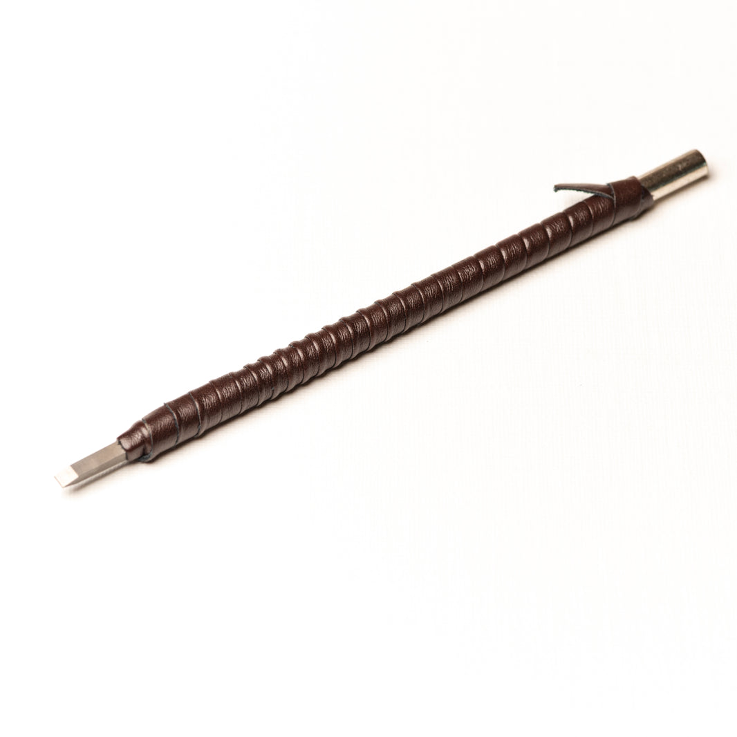 篆刻刀 印刀 角型 革巻き 両刃 初心者向け 3mm 職人手作り