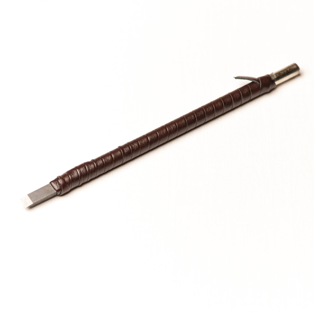 篆刻刀 印刀 角型 革巻き 両刃 初心者向け 5mm タングステン鋼製 職人手作り
