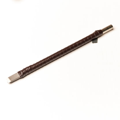 篆刻刀 印刀 角型 革巻き 両刃 初心者向け 6.5mm タングステン鋼製 職人手作り