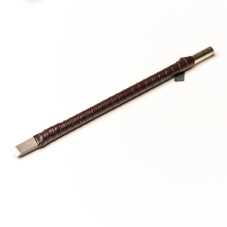 篆刻刀 印刀 角型 革巻き 両刃 初心者向け 6.5mm タングステン鋼製 職人手作り