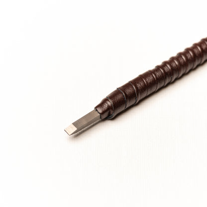 篆刻刀 印刀 角型 革巻き 両刃 初心者向け 3mm 職人手作り