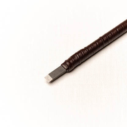 篆刻刀 印刀 角型 革巻き 両刃 初心者向け 5mm タングステン鋼製 職人手作り