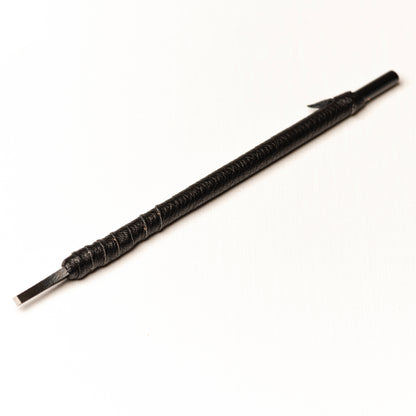 篆刻刀 印刀 角型 革巻き 両刃 双曲面 3mm タングステン鋼製 職人手作り