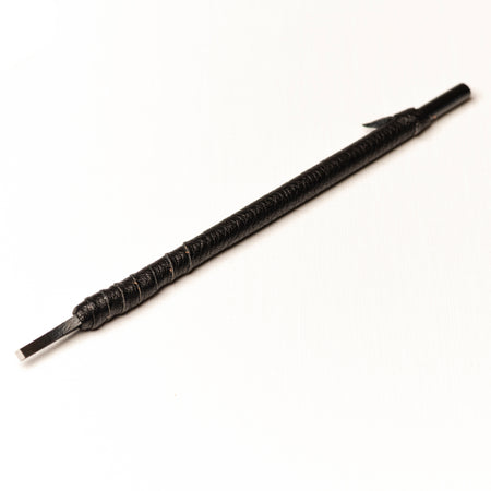 篆刻刀 印刀 角型 革巻き 両刃 双曲面 3mm タングステン鋼製 職人手作り