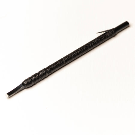篆刻刀 印刀 角型 革巻き 両刃 双曲面 4mm タングステン鋼製 職人手作り