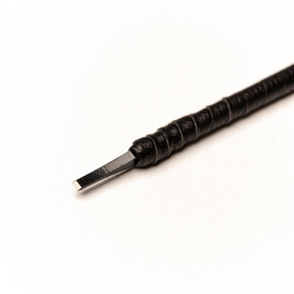 篆刻刀 印刀 角型 革巻き 両刃 双曲面 3mm タングステン鋼製 職人手作り