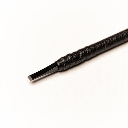 篆刻刀 印刀 角型 革巻き 両刃 双曲面 4mm タングステン鋼製 職人手作り