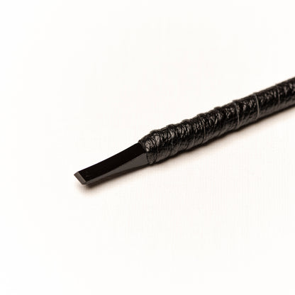 篆刻刀 印刀 角型 革巻き 両刃 双曲面 5mm タングステン鋼製 職人手作り