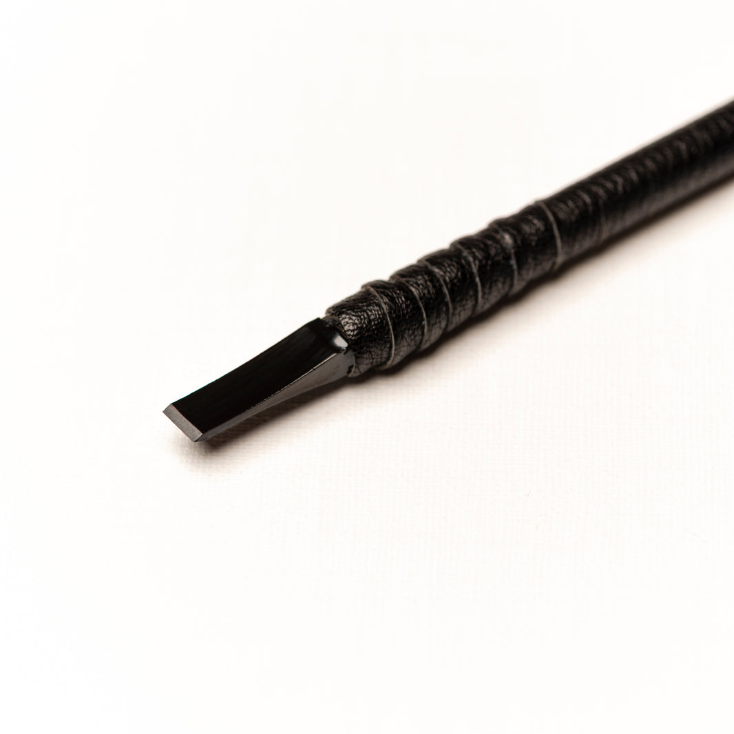 篆刻刀 印刀 角型 革巻き 両刃  双曲面 6mm タングステン鋼製 職人手作り