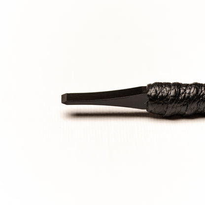 篆刻刀 印刀 角型 革巻き 両刃 双曲面 3mm タングステン鋼製 職人手作り