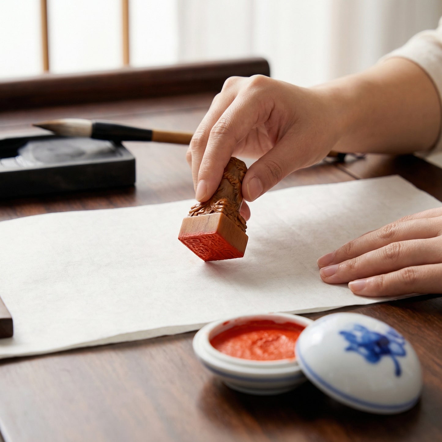 特売 耘萍 印泥 30g 箱入り【石泉黃墂朱砂の印泥印肉】 押印 書道用品 中国製