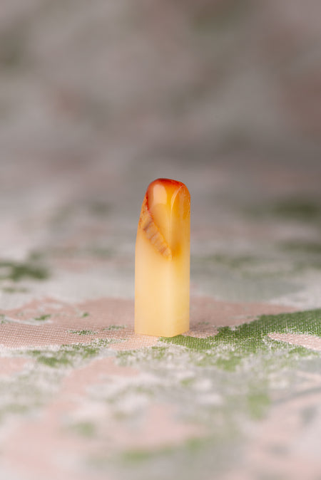 【一点物】寿山石 芙蓉 サイズ：7x7x28mm 篆刻 印材 寿山石 印石 てんこく 材料 天然 石 楽しい 手彫り QS-021