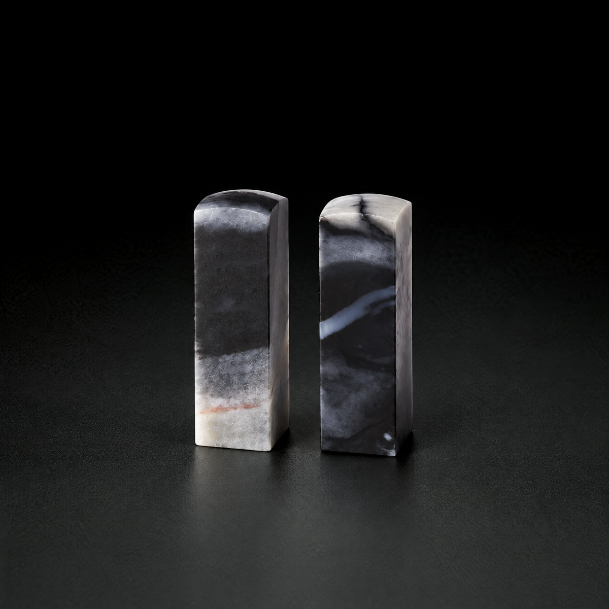 昌化石 水墨凍 1.5x1.5x5cm 二点セット 篆刻印材